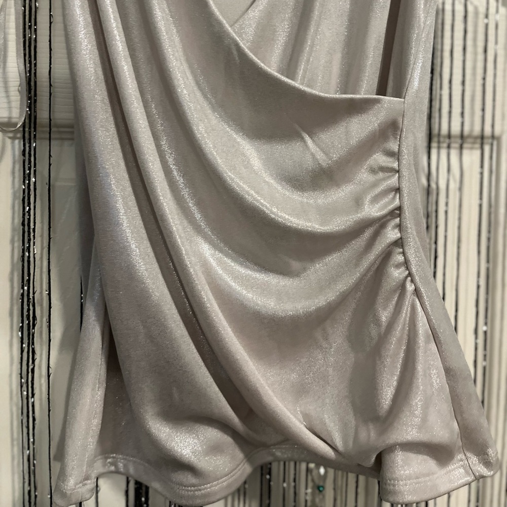 SILVER SPARKLED DRESS TANK TOP - Picture 2 of 4